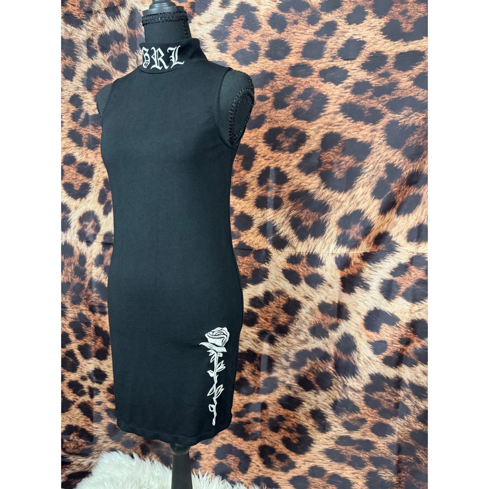 Sleeveless Mock Neck Mini Dress Full Back Zip